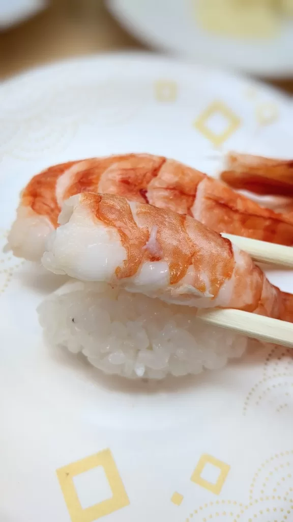 うまい鮨勘の蒸しエビ(ネタのアップ)