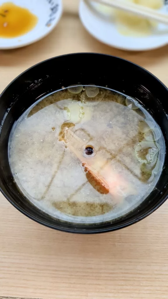 うまい鮨勘のエビ汁(小椀)